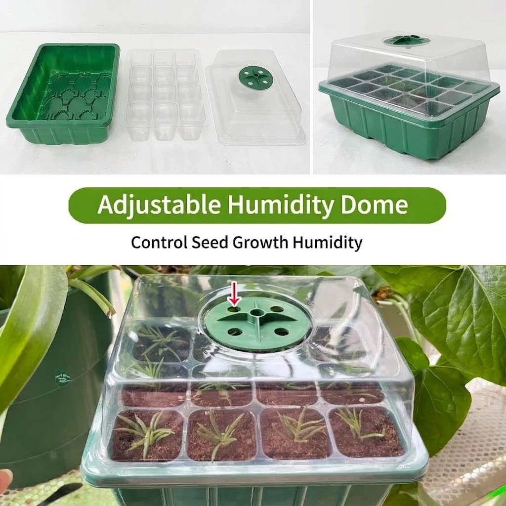 植物育成ライトキット付き種まきトレイには、高さのある苗育成ト - Humidity Dome Kit のレビューと価格