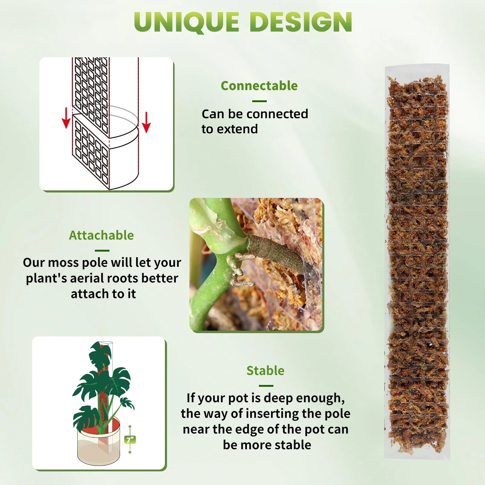 24インチ/36インチ/48インチ プラスチック製モススティ - Sphagnum Moss Dry のレビューと価格