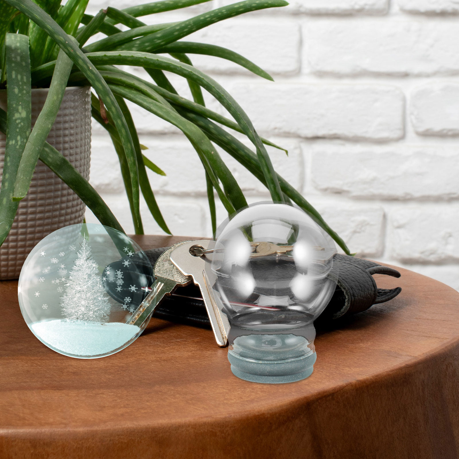 2個入りクリアガラス製スノードーム、厚みのある透明ドーム、ゴ - Plastic Dome Clear のレビューと価格