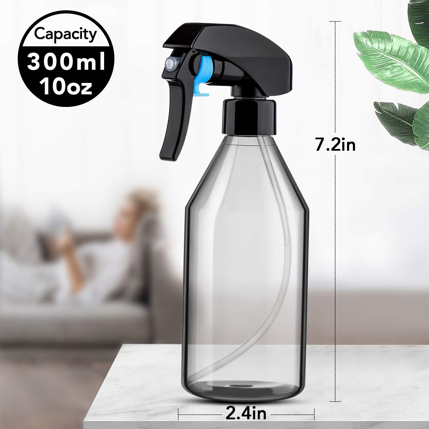 3パックスプレーボトル、10オンスプラスチックスプレーボトル - Misting Bottle Fine のレビューと価格
