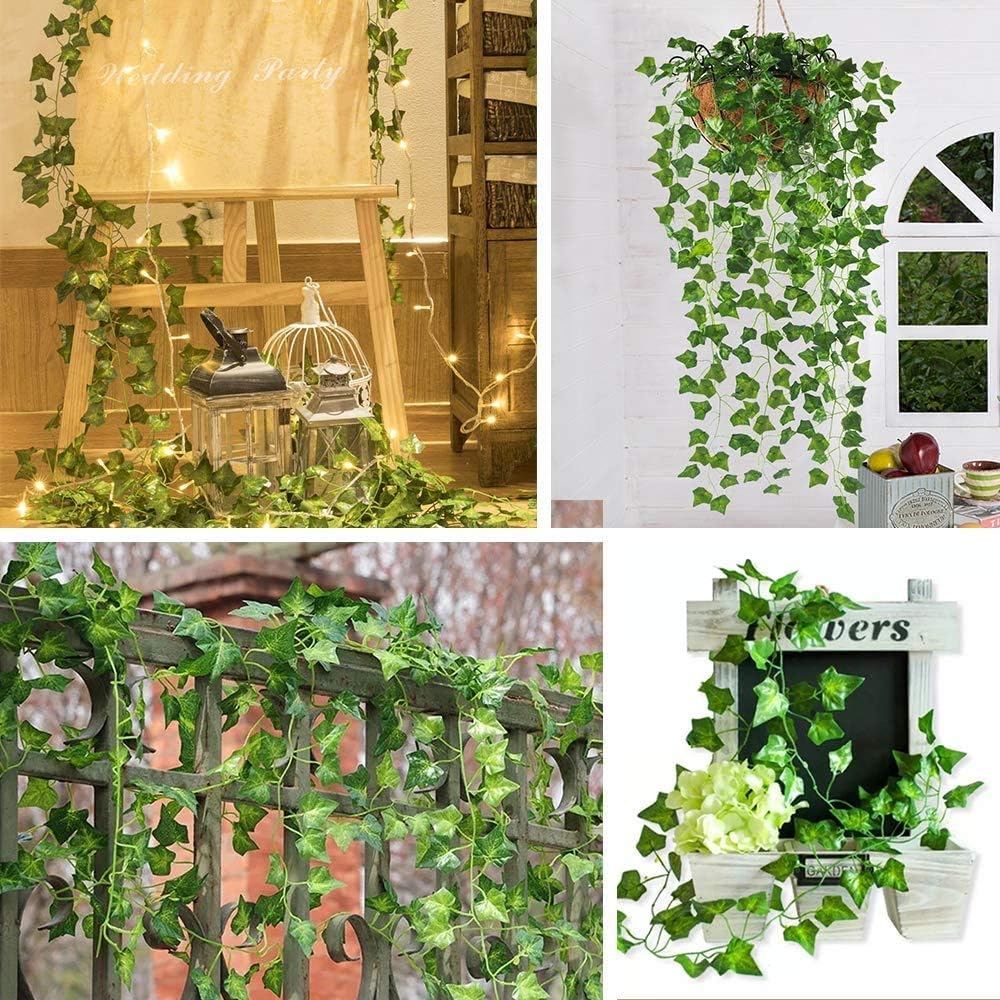 アイビーの葉の緑の花輪クリップ吊り下げ式フェイクリーフプラン - Sphagnum Moss Dry のレビューと価格